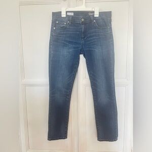 Gap 1969 Womens Mid-Rise Straight Leg Denim Blue Girlfriend Jeans Size 27R